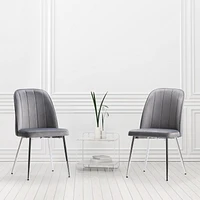 Chaise d'appoint touffetée en velours Nash