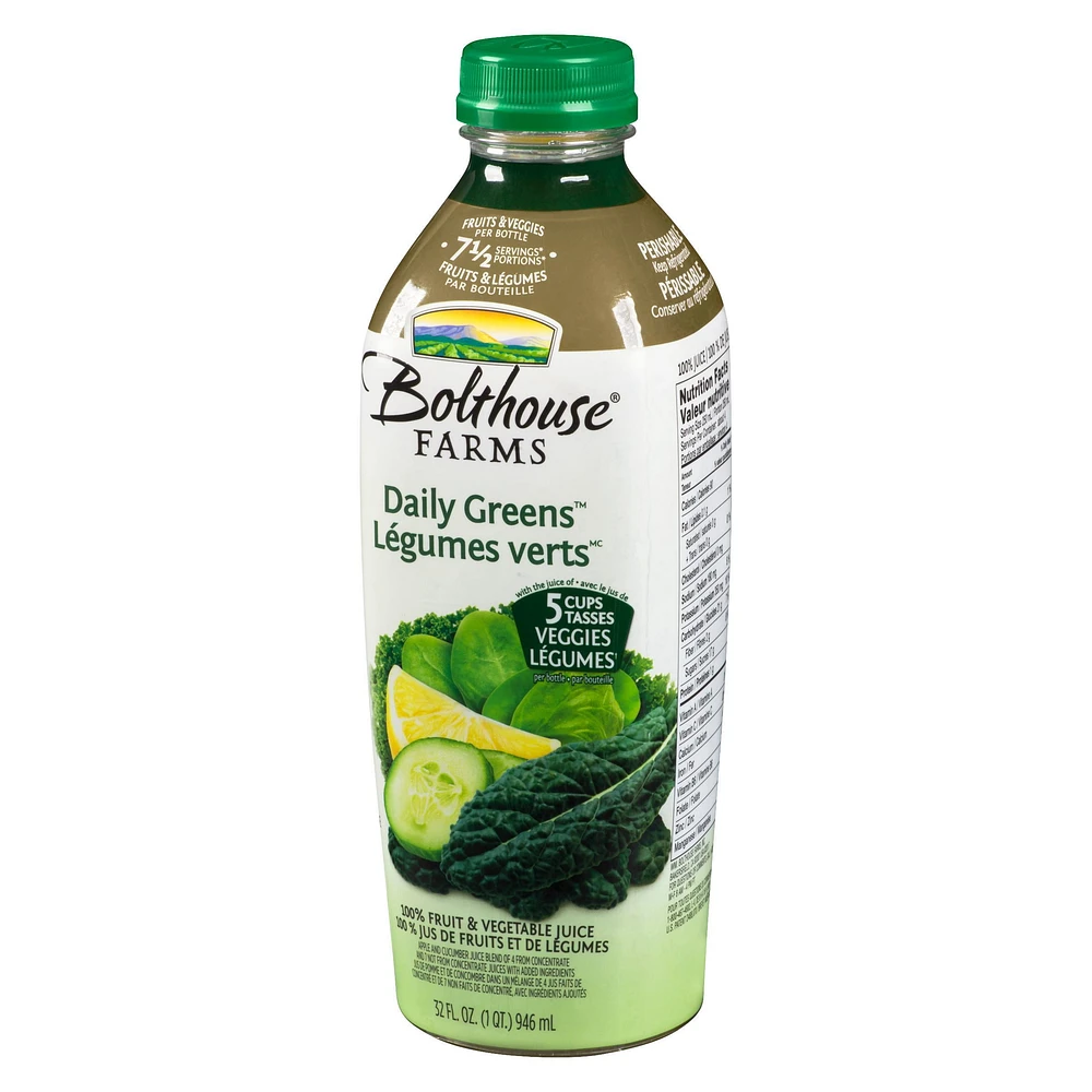 Bolthouse Farms Daily Greens 100% Fruit & Vegetable Juice, 946ml