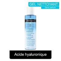 Gel nettoyant hydratant Neutrogena® Hydro Boost - Acide hyaluronique - Démaquillant et nettoyant pour le visage - Sans parfum