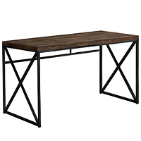 Monarch Specialties Bureau, Bureau À Domicile, Ordinateur Portable, Travail, Métal, Stratifié, Brun, Noir, Contemporain, Moderne