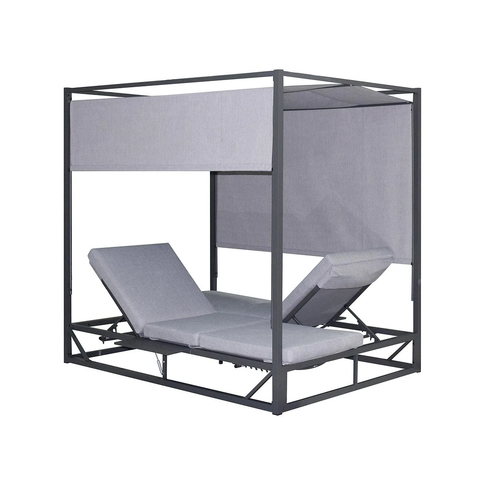 Deko Living Outdoor Gray Rectangular Patio Daybed 