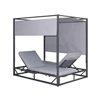 Deko Living Outdoor Gray Rectangular Patio Daybed 