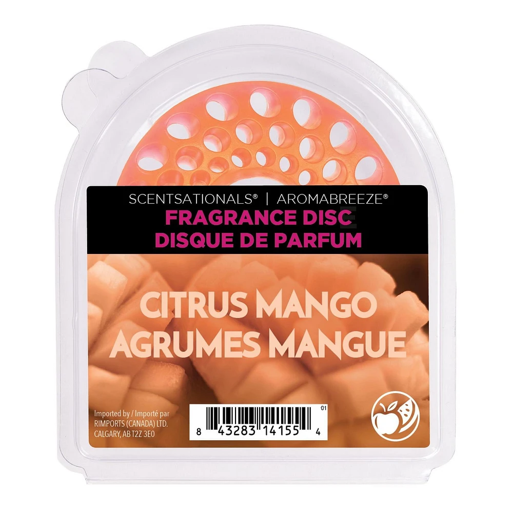 Disque de Parfum AromaBreeze ScentSationals - Agrumes mangue Disc de parfum