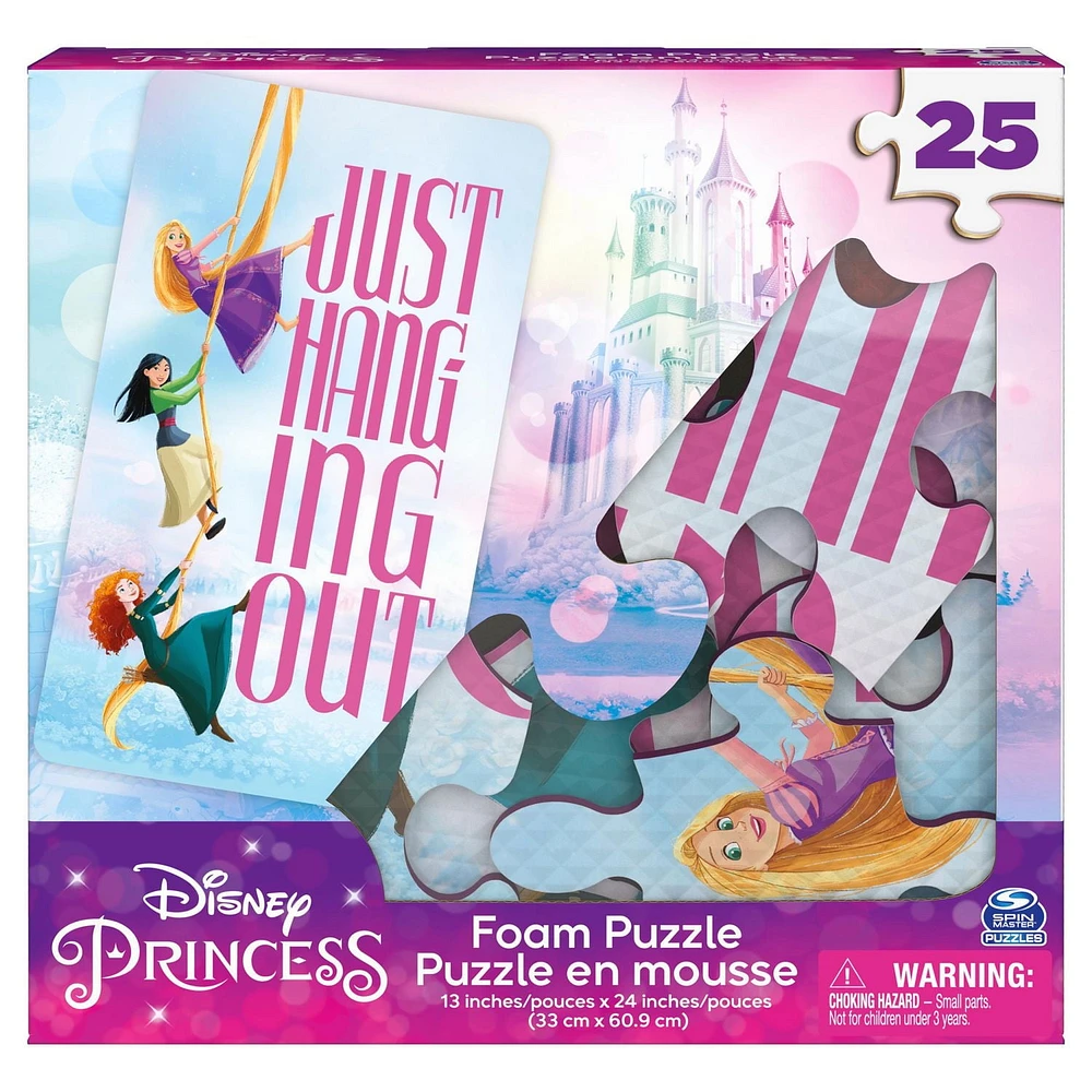 Disney Princess, puzzle spongieux en mousse de 25 pièces Just Hanging Out Rapunzel Mulan Merida, pour les enfants de 4 ans et plus