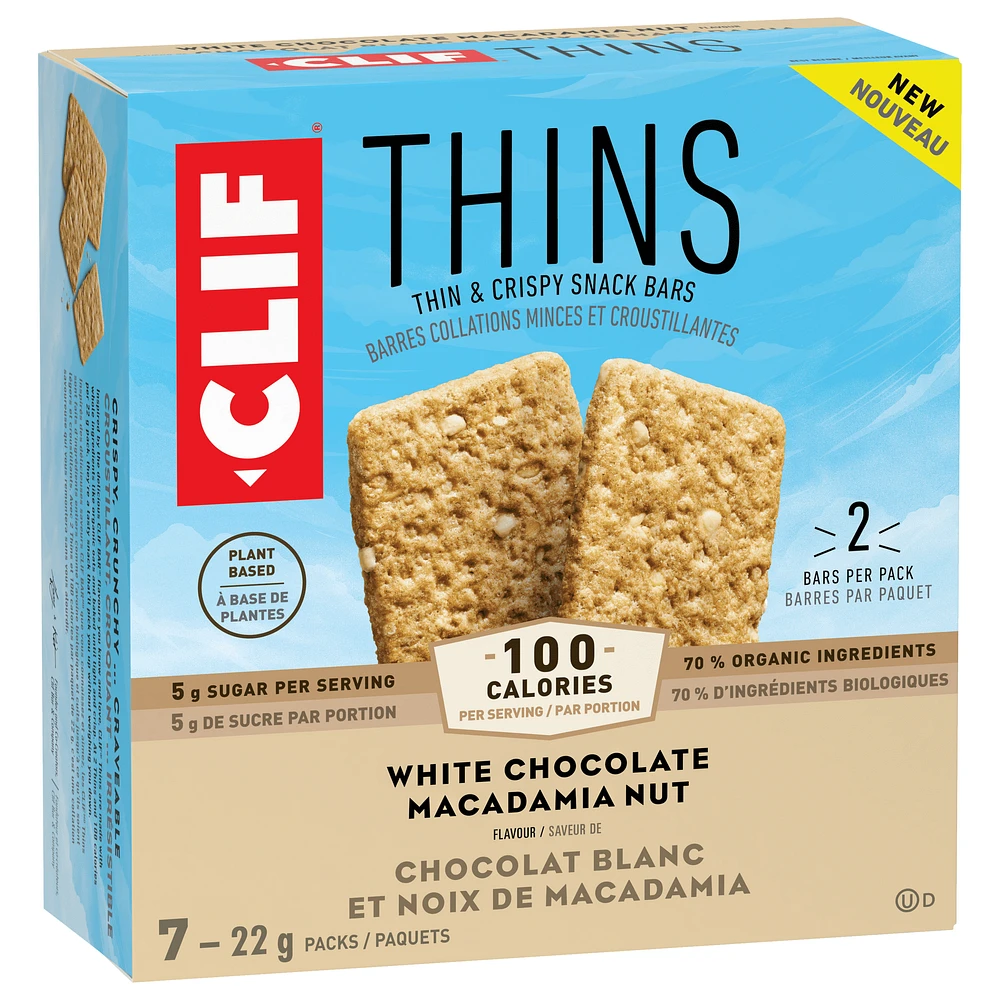 CLIF Thins White Chocolate Macadamia Nut 7CT, CLIF Thins White Chocolate Macadamia Nut 7CT