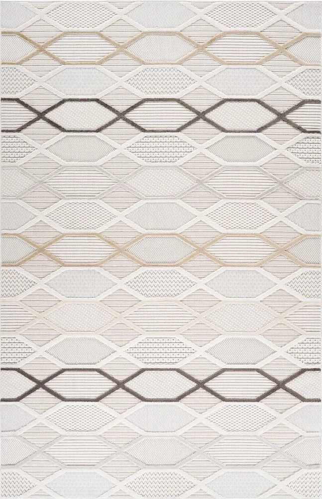 Rug Branch Maison Geometric Indoor Area Rug, Cream Beige, Modern - Living Room, Bedroom, Dining Room, and Kitchen<br>
