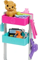 Barbie “Malibu” Stylist Doll & 14 Accessories Playset, Hair & Makeup Theme with Puppy & Styling Cart, Ages 3+
