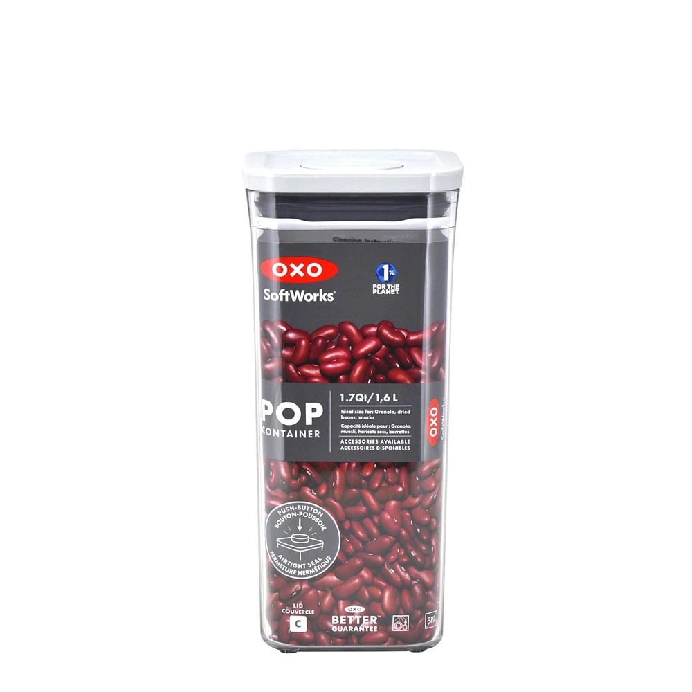 OXO Softworks POP2 Small, Square, Medium 1.6L Container