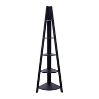 kieragrace Providence Bailey Corner Shelf – Black, 5-Tiered, Matte Finish, 71-Inch Tall