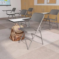 Lot de 2 pièces - Chaise pliante en acier de première qualité avec bras de tablette pour droitier