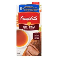 Bouillon de bœuf Campbell'sMD prêt à utiliser, 30 % moins de sodium, longue conservation 900 ml