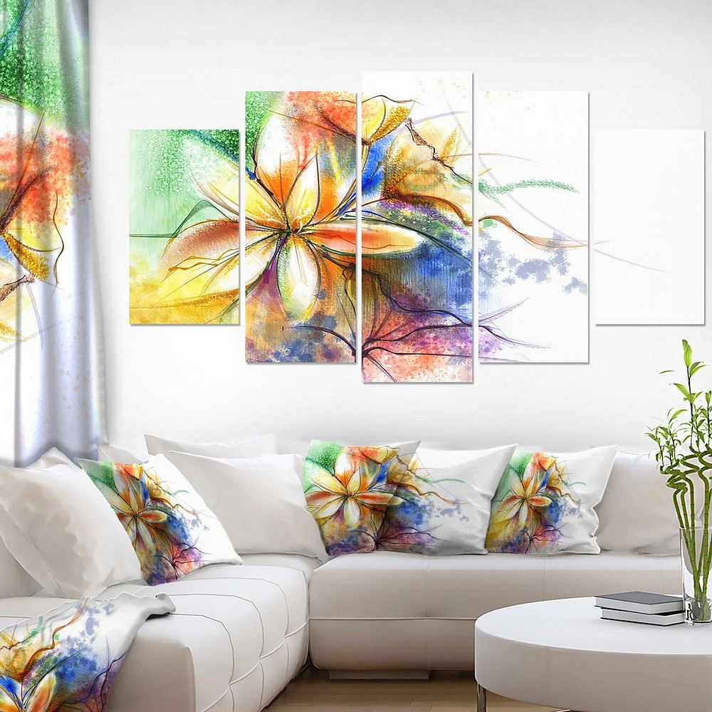 Design Art Multi Couleur Fleur Fusion Art Sur Toile