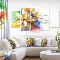 Design Art Multi Couleur Fleur Fusion Art Sur Toile