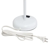 LimeLights White Stick Lamp with Charging Outlet and Fabric Shade 2 Pack Set