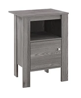 Monarch Specialties Accent Table, Side, End, Nightstand, Lamp, Storage, Living Room, Bedroom, Grey Laminate, Transitional