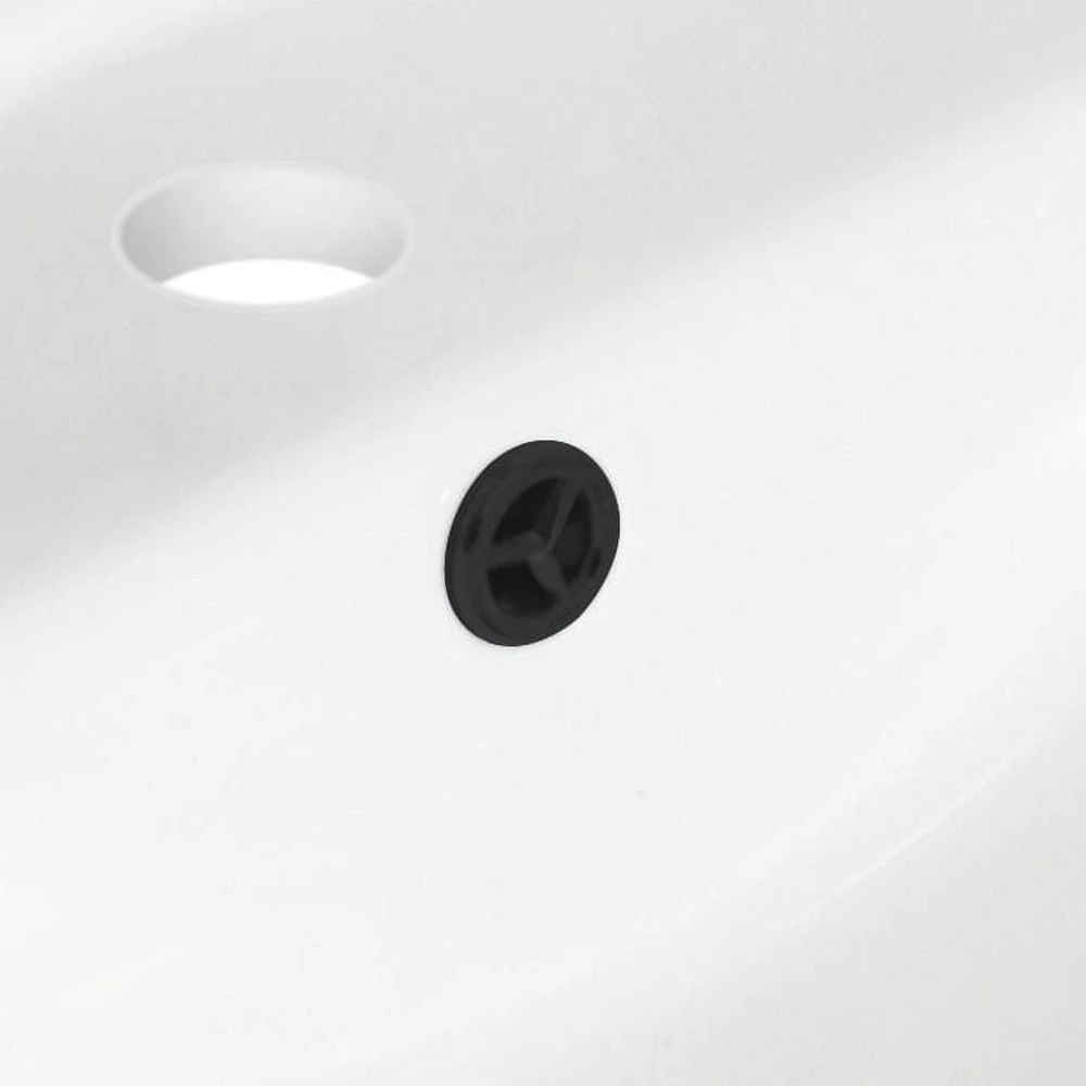 18.25-in. W CUPC Rectangle Bathroom Undermount Sink Set In Biscuit - Black Hardware AI-20470