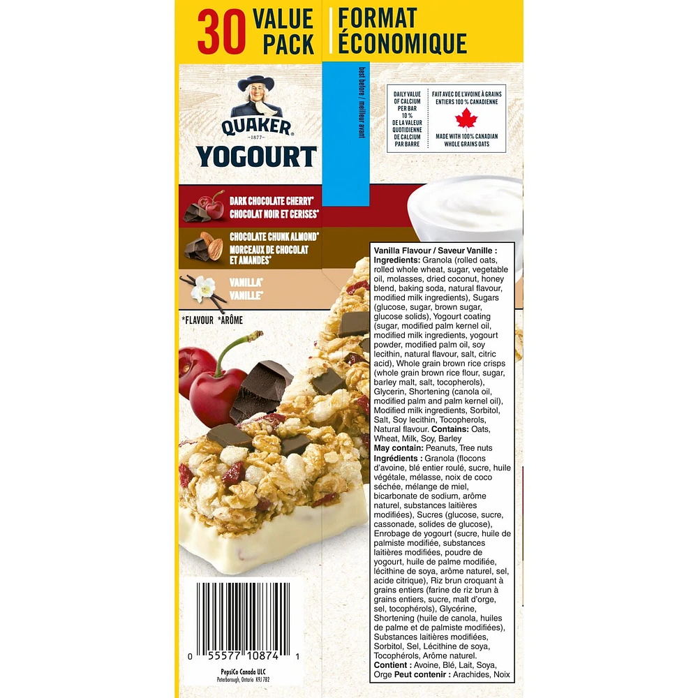 Quaker Yogourt Granola Bars, 30 ct, Value Pack, 1.05 kg