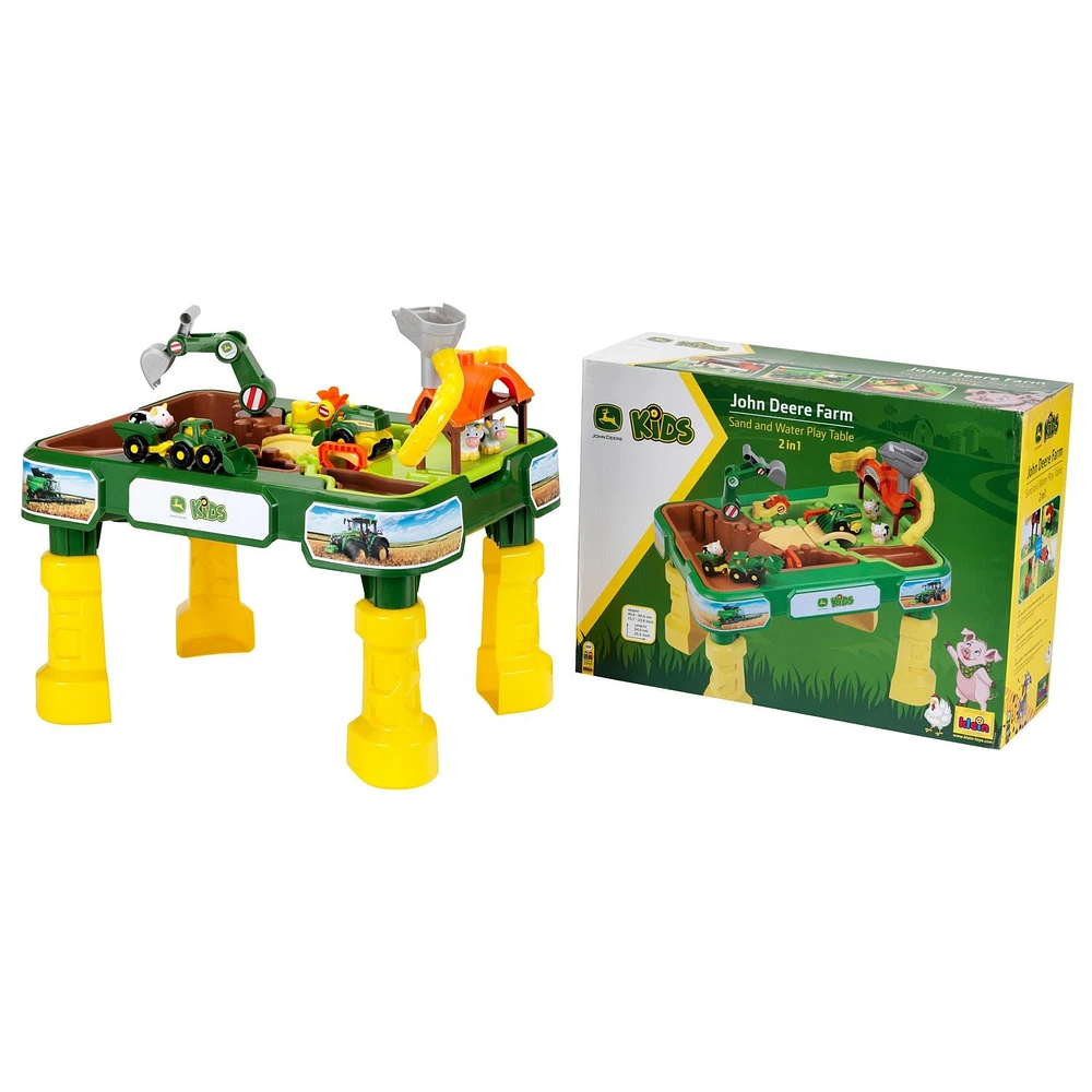 Theo Klein John Deere : Table de jeu pour enfants 2 en 1 avec ferme et table à eau