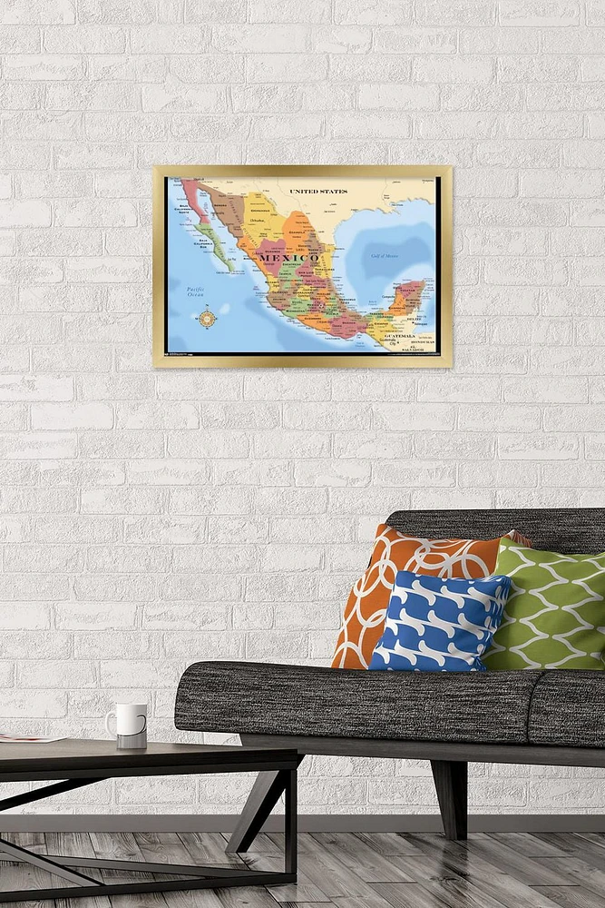 Map - Mexico Wall Poster