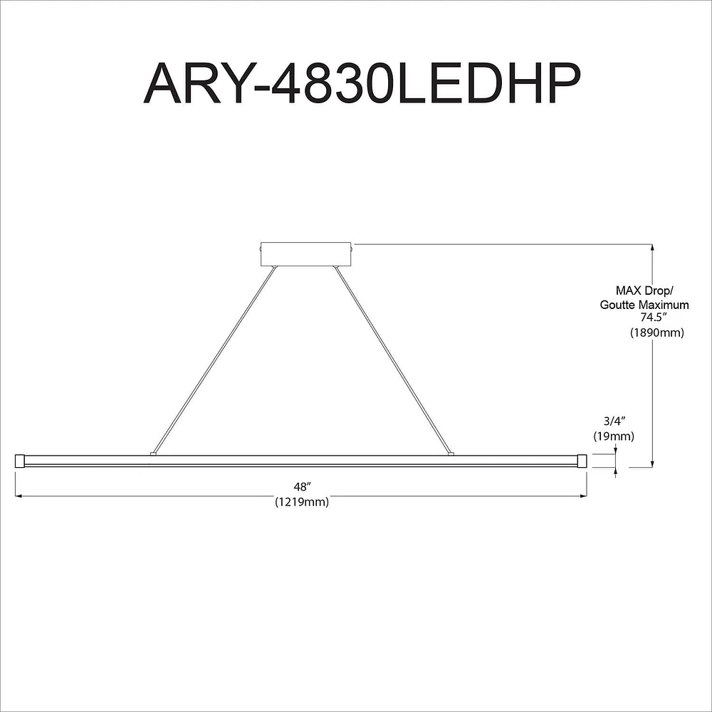 Dainolite ARY-4830LEDHP-MB Pendant