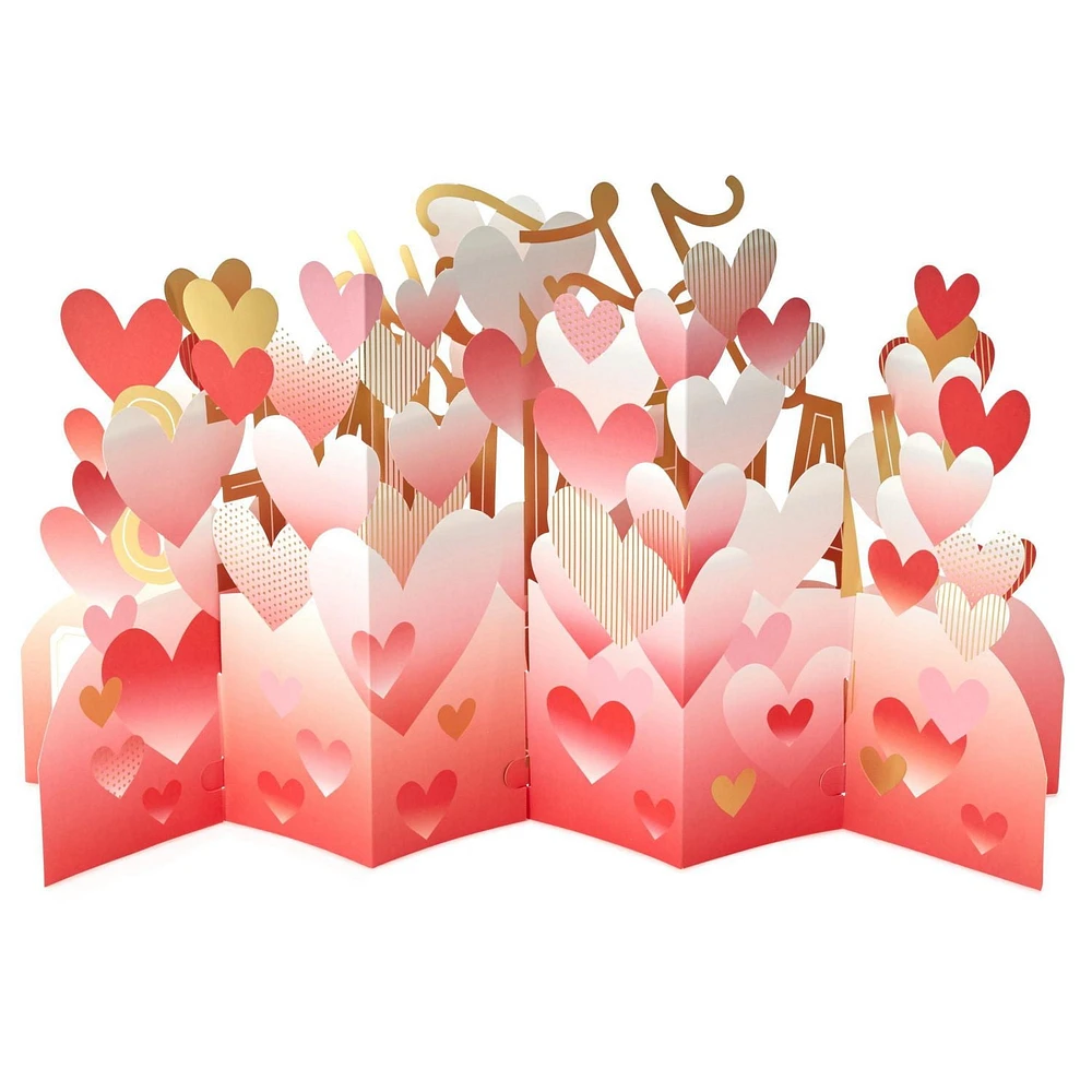 Hallmark Paper Wonder Jumbo 3D Pop-up Valentine's Day Card or Centerpiece (Happy Valentine's Day Hearts)