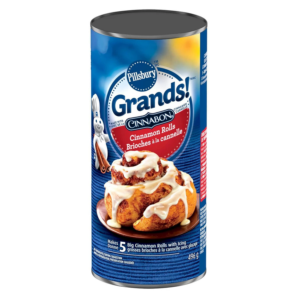 Pillsbury Grands! Cinnamon Rolls with Icing, Cinnabon Cinnamon, 496 g, 5 ct, 496 g