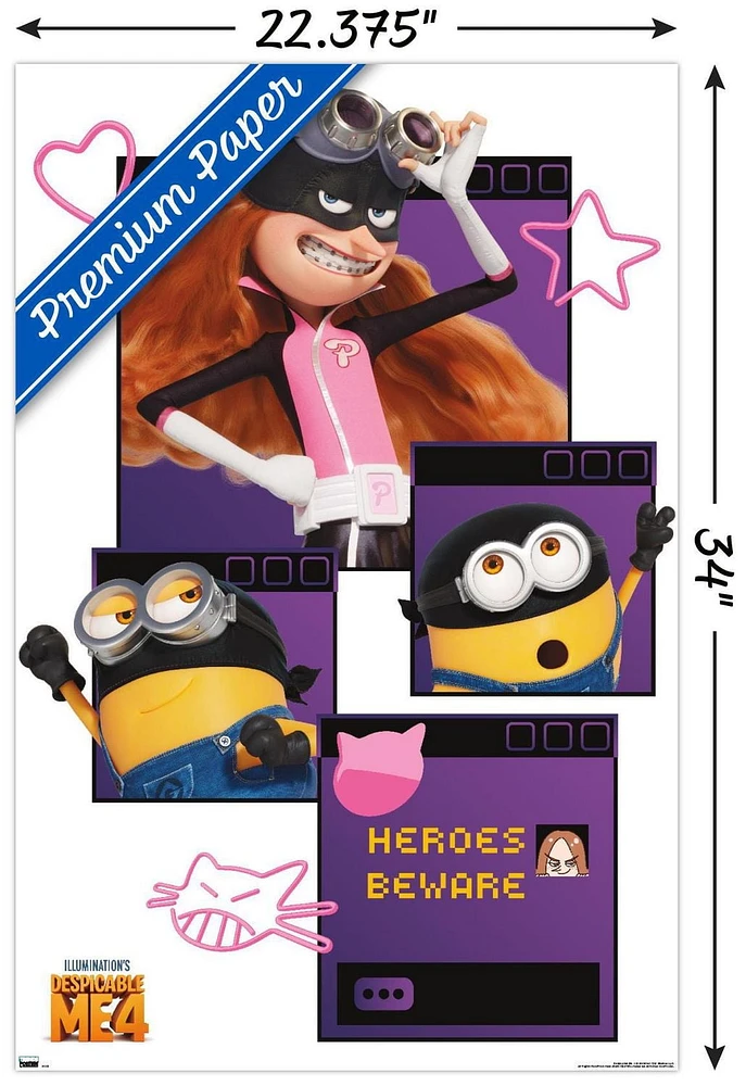 Illumination Despicable Me 4 - Heroes Beware Wall Poster