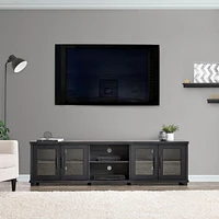 Banc TV Fremont avec armoires en verre pour téléviseurs jusqu'à 90 "