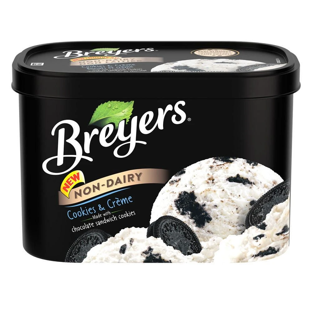 Breyers Non Dairy Cookies + Cream Frozen Dessert 1.66 Lt