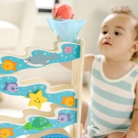 Melissa & Doug Rollables Wooden Ocean Slide Infant and Toddler Toy (5 Pieces) - FSC Certified