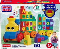 Le Train de l'Alphabet Mega Bloks - 50 Pieces Comprend 50 pièces, 1+ ans