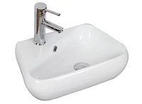 American Imaginations AI-31295 17,5 pouces W au-dessus du navire blanc de compteur pour le forage gauche de 1 trou