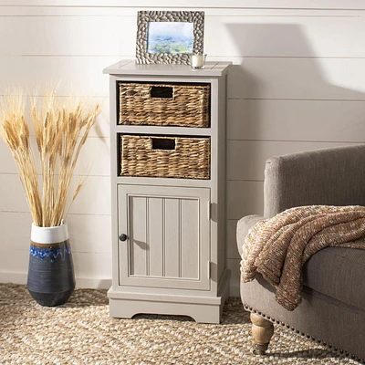 Safavieh Connery Solid Nautical 2 Wicker Basket Storage Cabinet