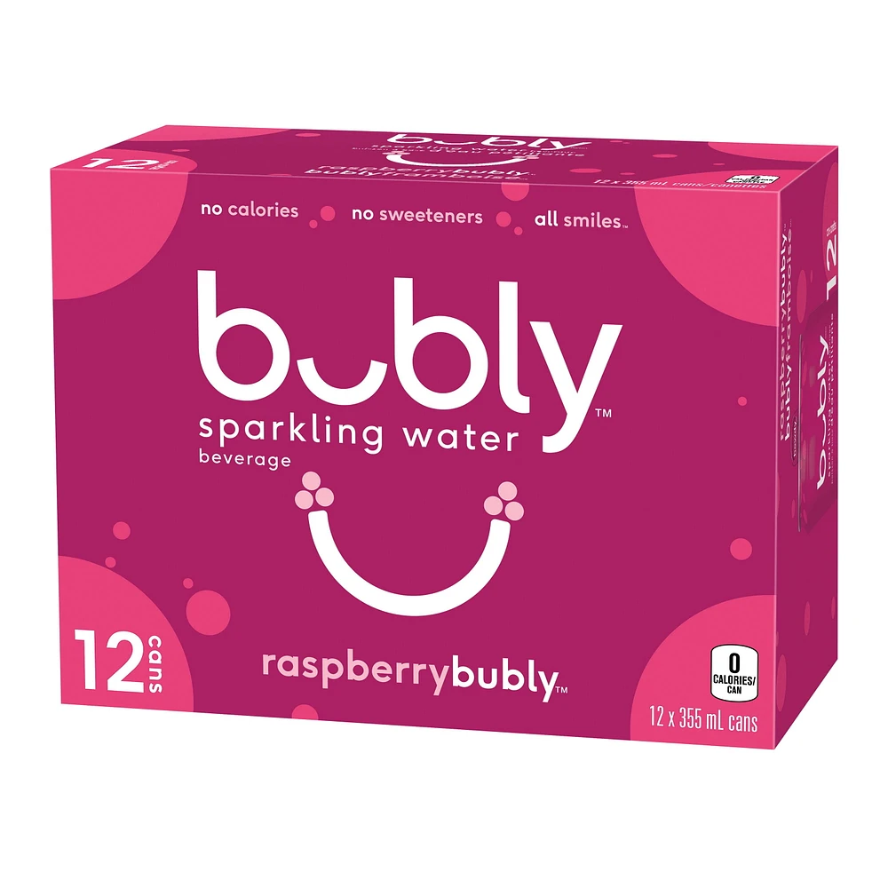 Bubly™ Eau Pétillante Saveur Framboise 12 x355 mL, Canettes 12 x355 mL