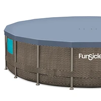 Piscine « Crystal Vue Oasis » design 18 pieds de Funsicle, rotin double foncé Avec accessoires et filtre, 18 pi x 48 po