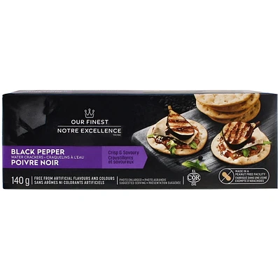 Our Finest Black Pepper Water Crackers, 150 g