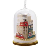 Décoration Hallmark de Noël (Paysage urbain dans une cloche, Signature, en verre et papier)