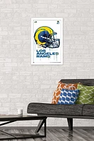 NFL Los Angeles Rams - Drip Helmet 20 Wall Poster, 14.725" x 22.375" Framed