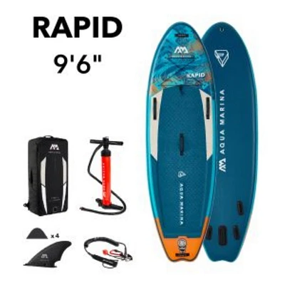 Aqua Marina - 2022 RAPID 9' 6" Planche de Stand Up Paddle Gonflable en Eau Blanche (iSup)