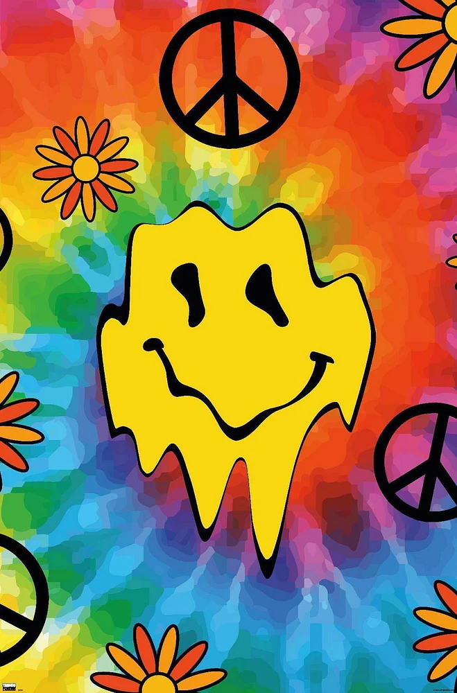 Groovy Melting Smile Face Wall Poster, 22.375" x 34"