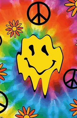 Groovy Melting Smile Face Wall Poster, 22.375" x 34"