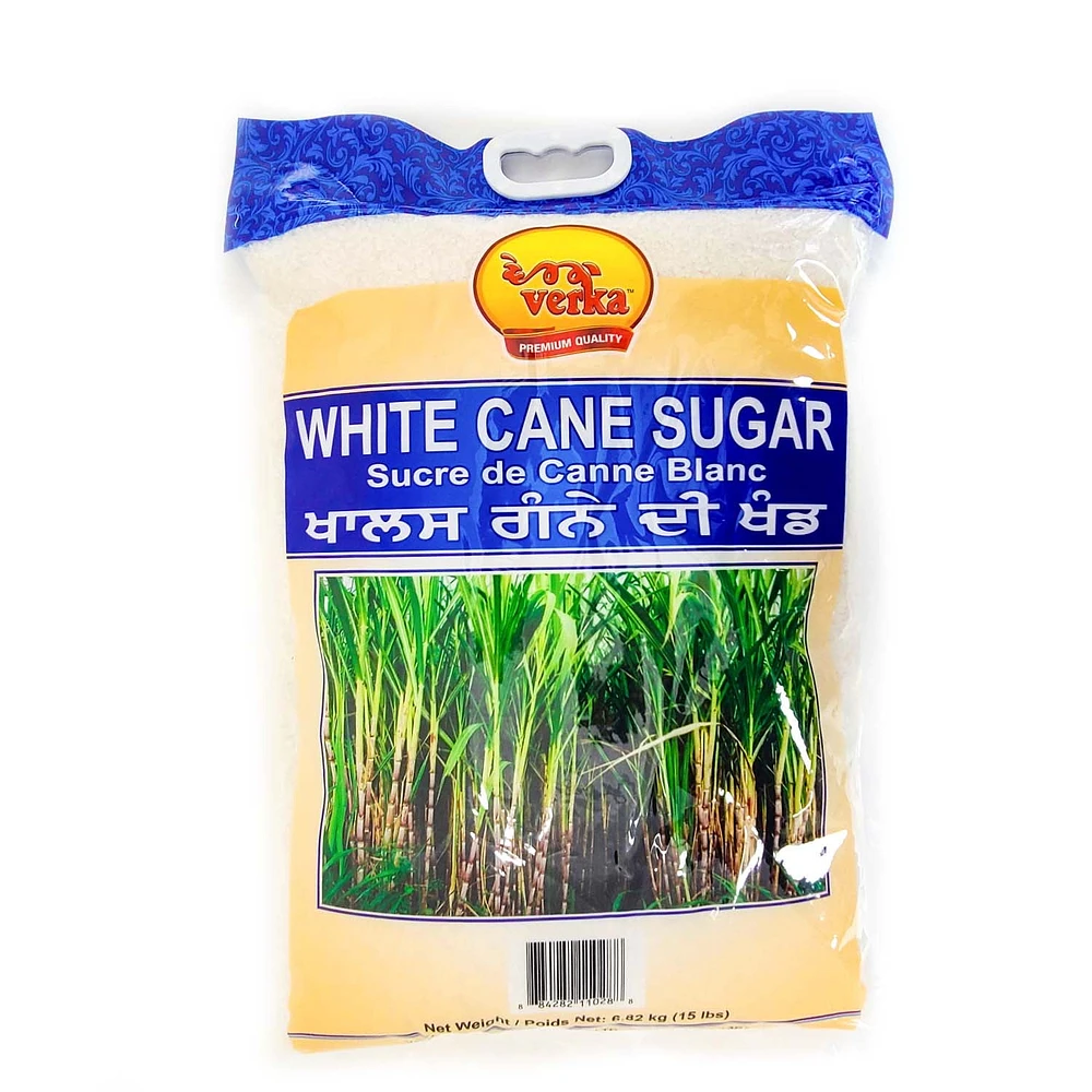 Verka White Cane Sugar, 15 lb