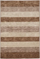Tapis Evolution à rayures damassées 5 pi x 7 pi 6 po, beige et marron