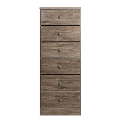 Prepac Astrid 6-Drawer Tall Chest, Drifted Gray