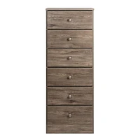 Prepac Astrid 6-Drawer Tall Chest, Drifted Gray