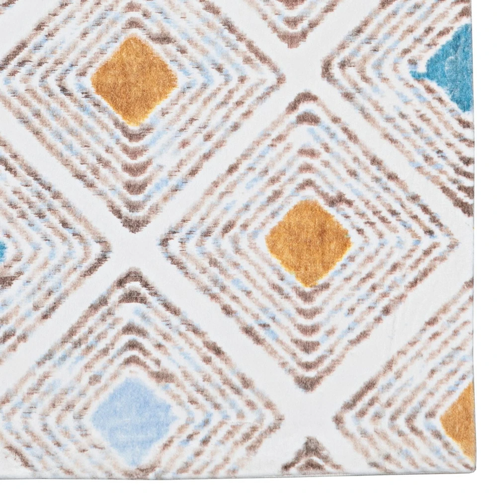 Motif Printed Faux Rabbit Blinx Ivory & Tan ft. x ft. Area Rug