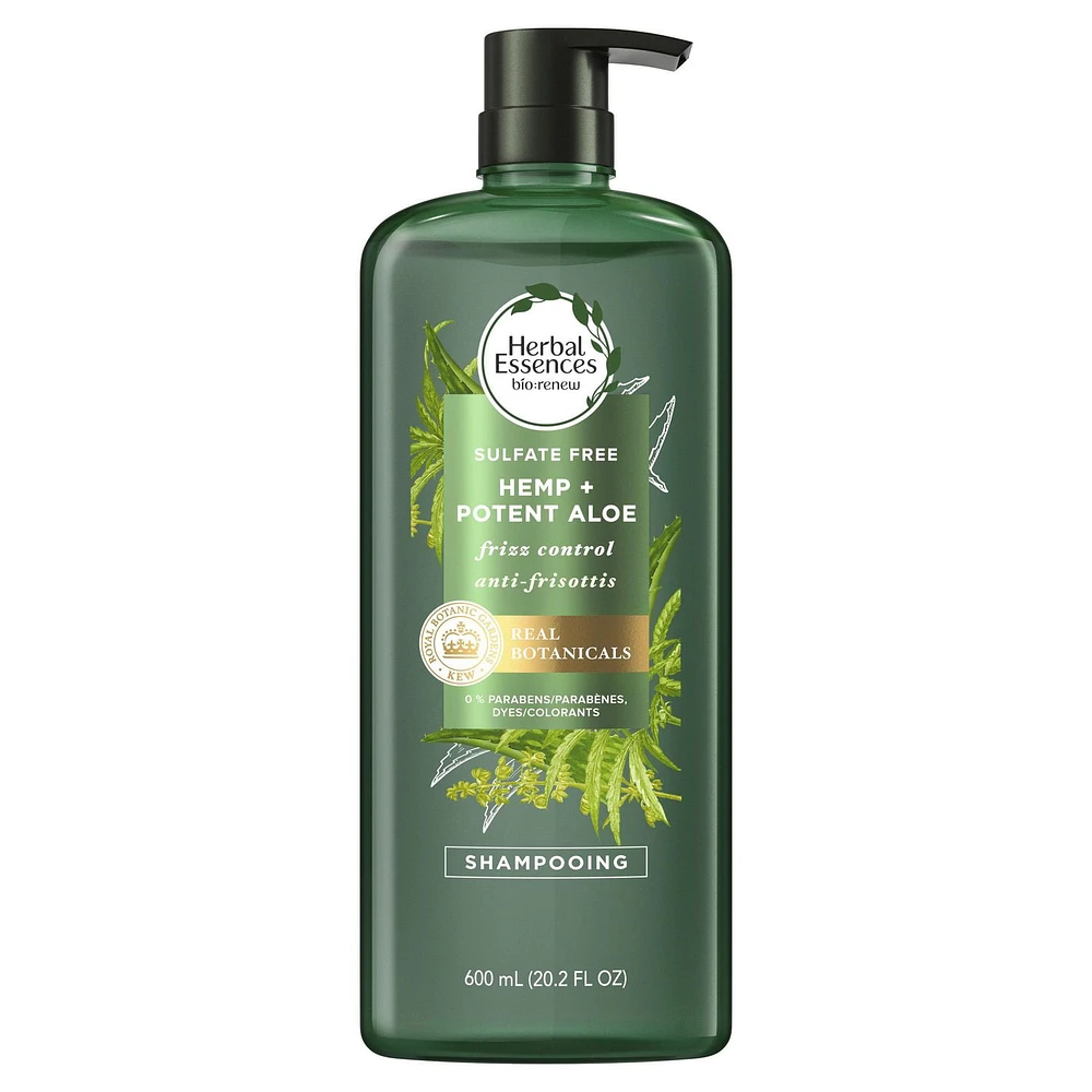Herbal Essences bio:renew Hemp + Potent Aloe Sulfate Free Shampoo Frizz Control, 600 mL