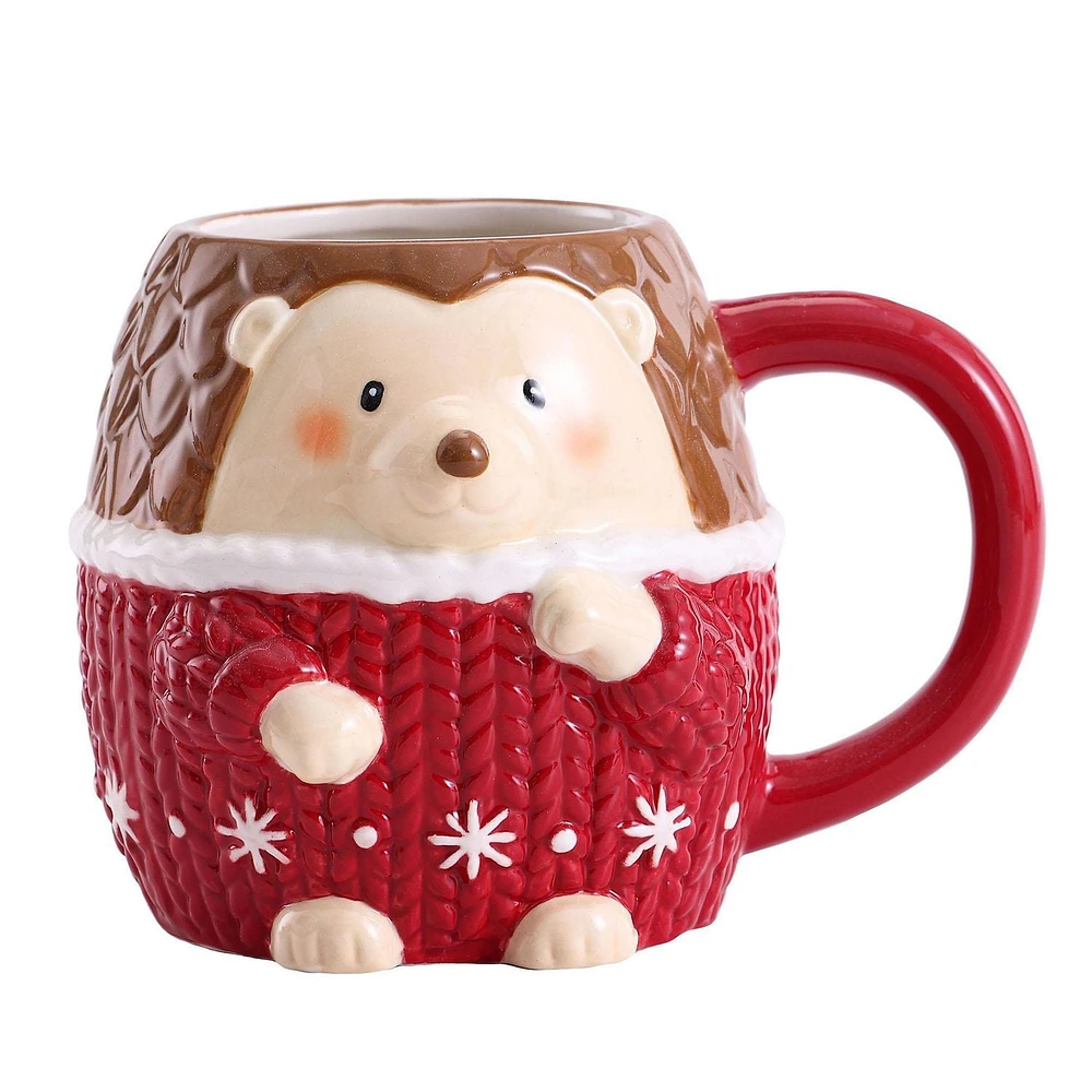 Holiday Time Hedgehog & Sloth Mug, 2-Piece
