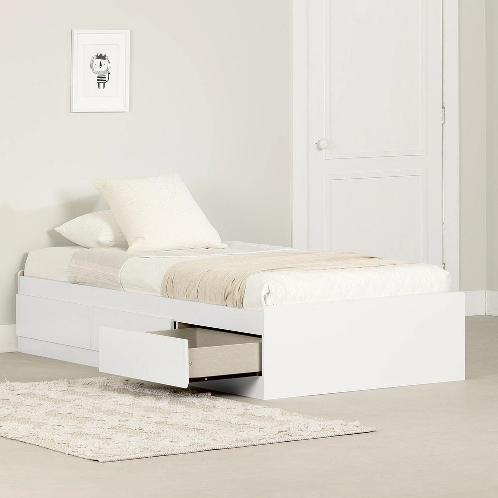 South Shore Step One Twin/Double Chocolate Brown Bed Storage