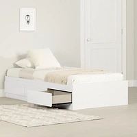 South Shore Step One Twin/Double Chocolate Brown Bed Storage